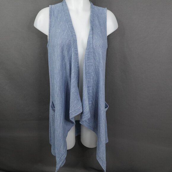 Cupio Womens Cardigan Vest Sweater Small Blue Long Lagenlook Cozy Quiet Luxury - Picture 1 of 13